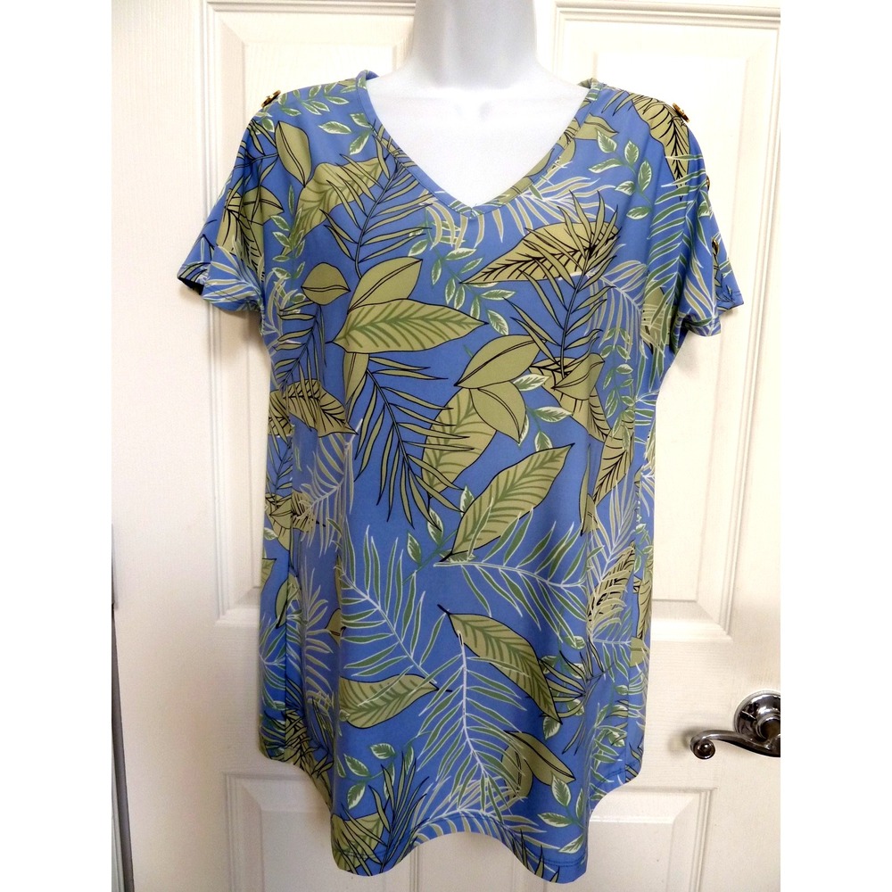 NEW  ANTTHONY ORIGINAL Sz Med. Cruisewear Tropical Beach Resort Top Popover